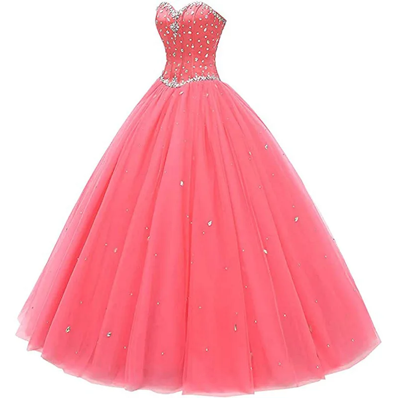 

GUXQD Sweetheart Ball Gown Quinceanera Dresses Vestidos De 15 Anos Sparkly Crystal Beading Princess Birthday Party Gowns