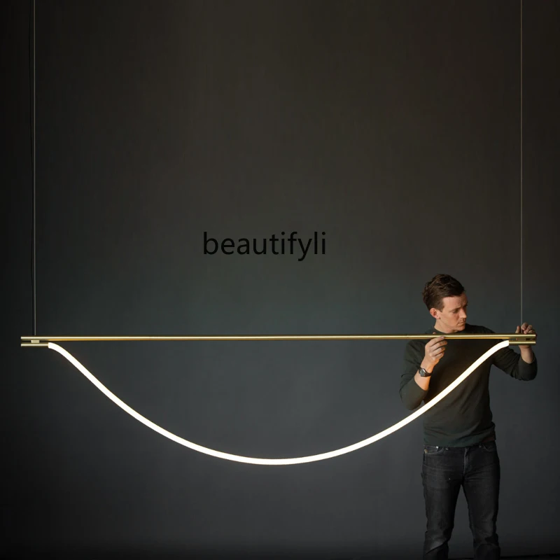 

zq Nordic Creative Soft Ornaments Light Luxury Long Dining Table Restaurant Minimalist Creative Art Bar Chandelier