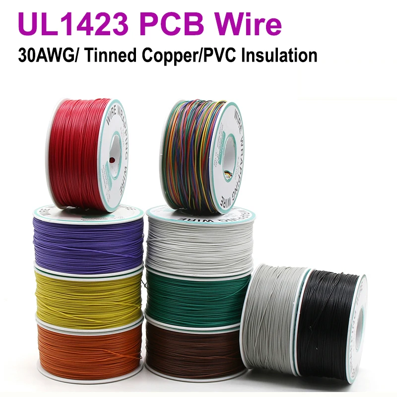 

250m/roll UL1423 Single Core Copper Wire OK line 30AWG Copper Core Test Wrapping Wire Tinned Copper PCB Solid Wire Line