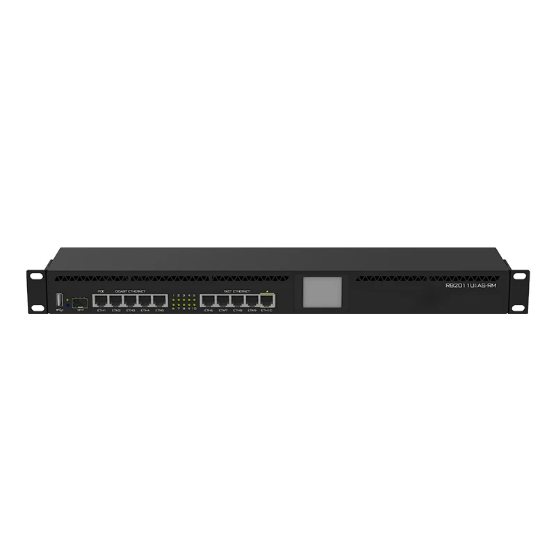 

Mikrotik RB2011UiAS-RM 5xGigabit Ethernet, USB, LCD, PoE out on port 10 ROS wired router