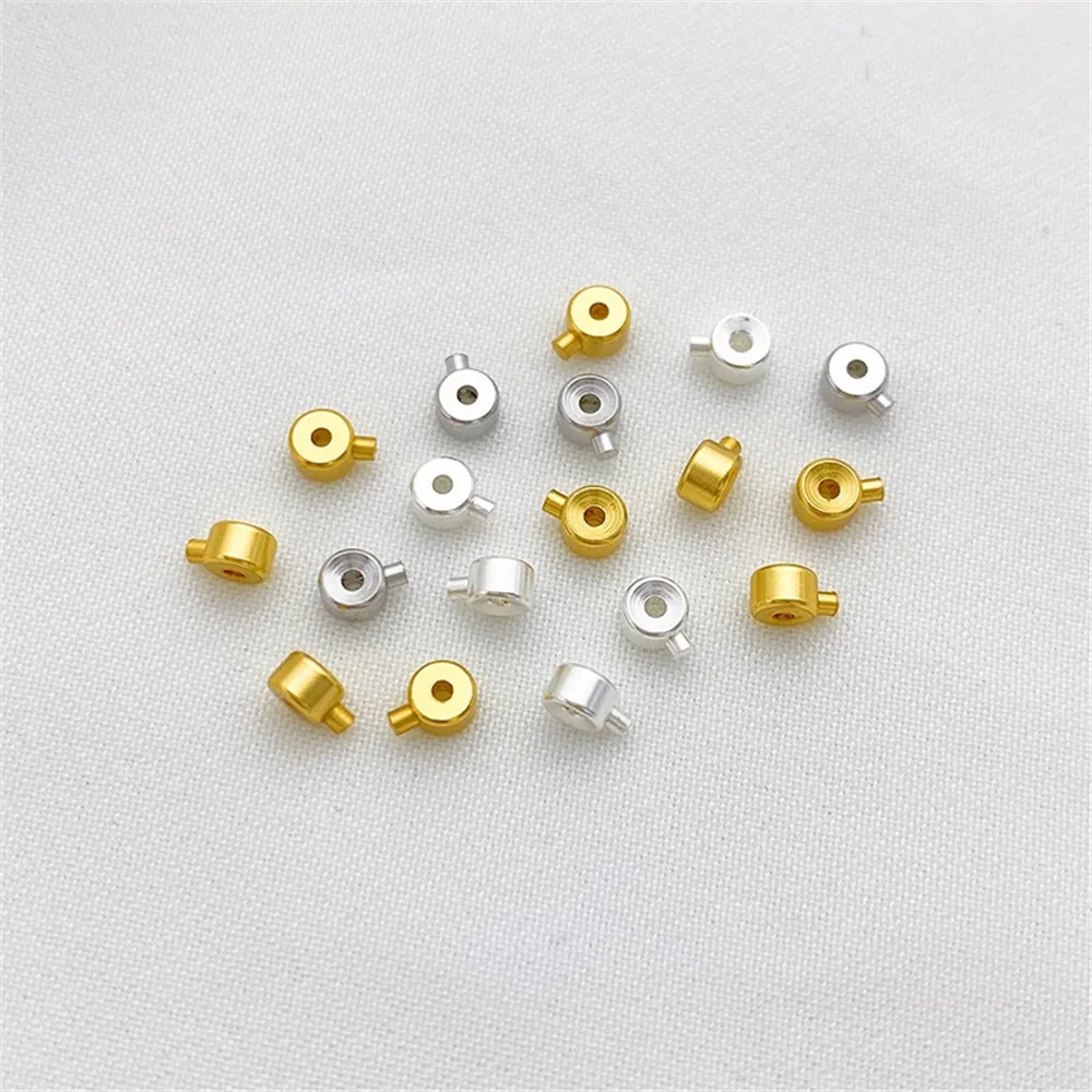 

S925 Sterling Silver Plated True Gold White Gold Closing Button DIY Bracelet Necklace Clip Positioning Clip Material Accessories