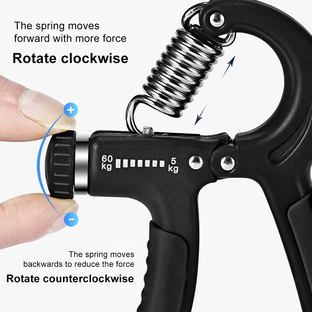 Forearm exerciser 5-60kg adjustable counting professional grip strength exercise finger rehabilitation for muscle building