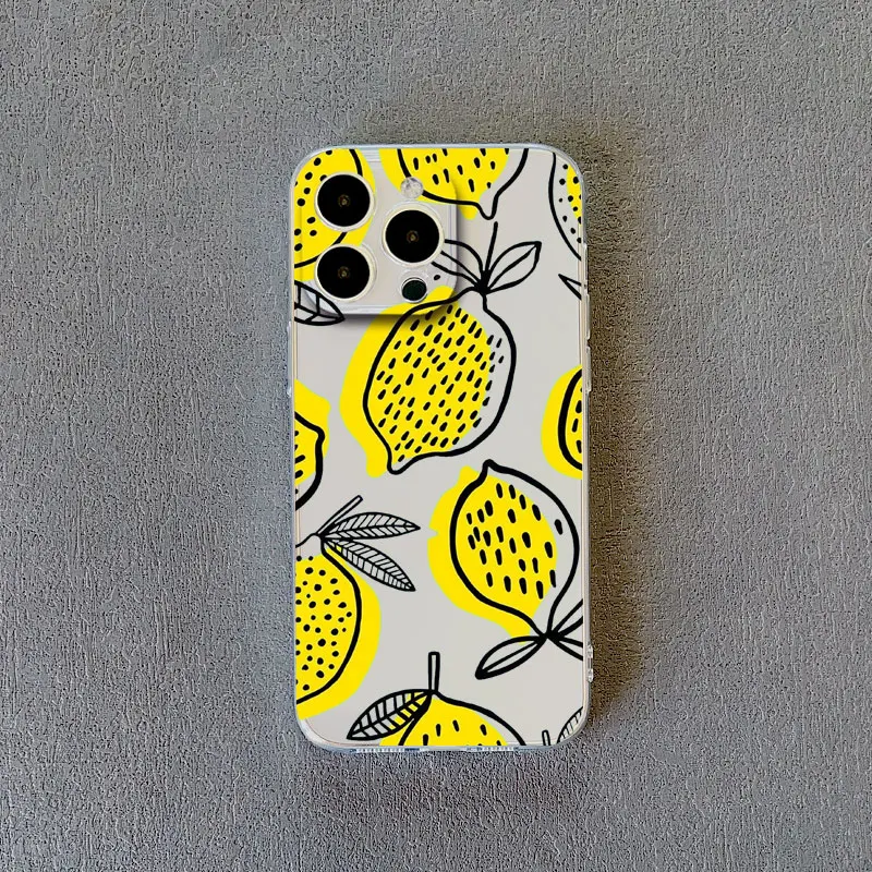 Vibrant Banana Strawberry Transparent Phone Case - Clear Protective Cover