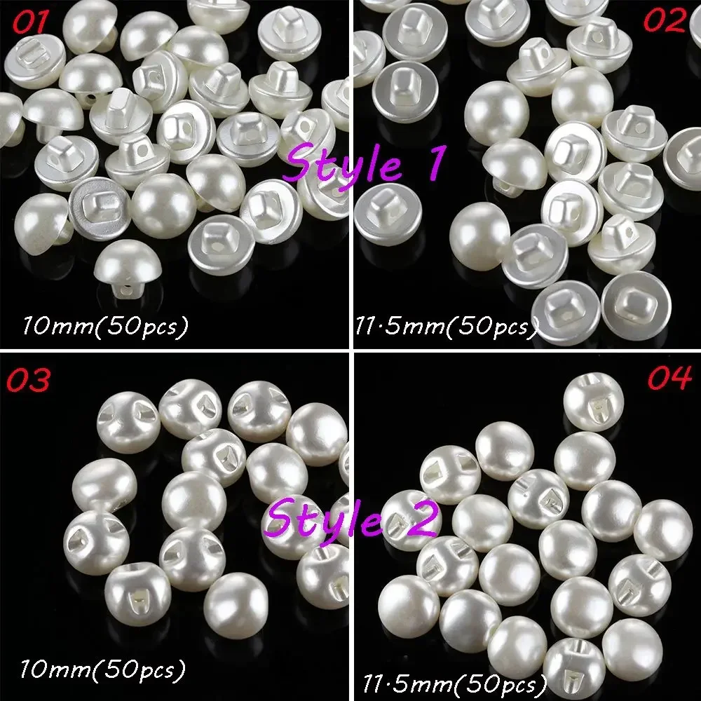 Plastic Pearl Buttons for Crafts Sewing Scrapbooking 10mm
