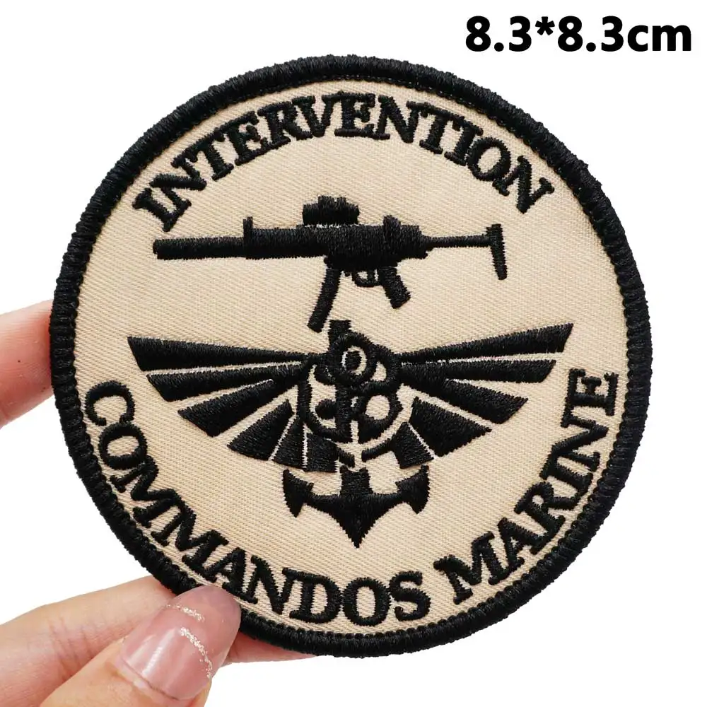 French Navy Tactical Embroidery Patches with Hook and Loop Backing