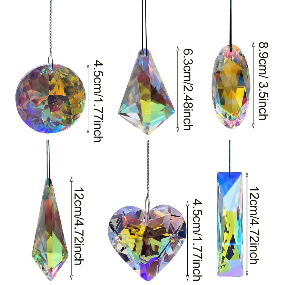 1Pc Rainbow Maker Window Ornament Elegant Faux Crystal Sunshade Decoration Handmade Faux Suncatcher Prisms for Home Garden Decor
