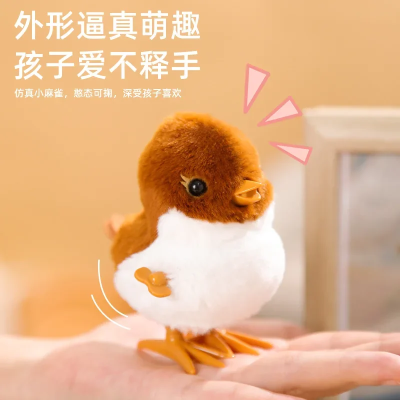 Cartoon Chick Wind Up Toys Plush Simulation Educational Walking Chicken Toy for Kids Clockwork Doll Plush Toy