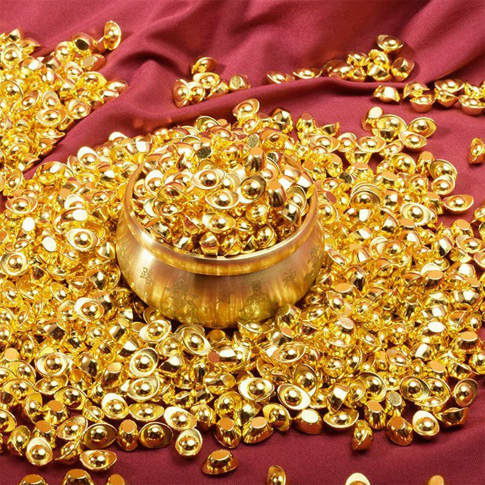100 pieces/set of mini decorations for wealth and prosperity decoration, fancy metal accessories for home party decoration carni - 3