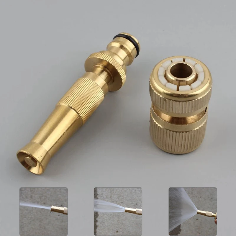 Garden High Pressure Power Water Sprayer Gun+Brass G1/2 Hose Connector Adapter 