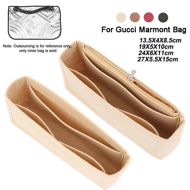 Durevole Borsa Organizer Tasca Portaoggetti Feltro Fodera Interna Accessori Per Gucci Marmont Borsa Accessorio Di Modifica Aggiornamento Fai Da Te