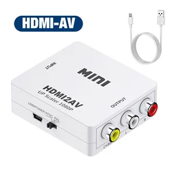 Universal AV to HDMI/HDMI to AV Composite Converter 1080P Cable Adapter with Cables (HDMI to AV White)