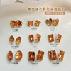 Maillard Brown Crystal Geometric Rhinestones Heart Snowflake Tip Bottom Zircon Pile Drill Nail Art Decoration Manicure Accessory 3