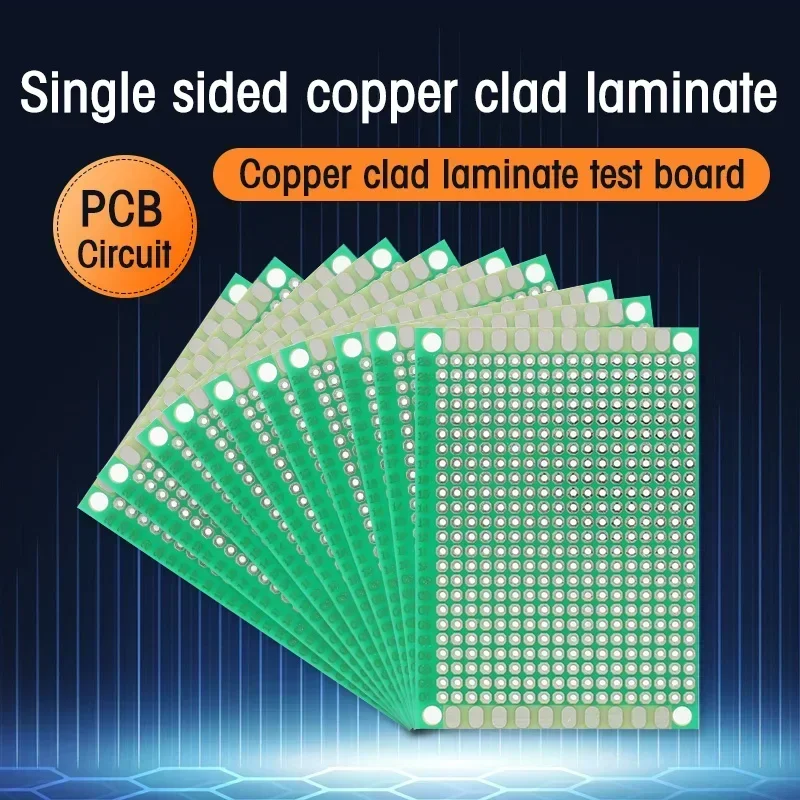 10PCS 5x7cm 단면 브레드보드 2.54MM 프로토타입 PCB 범용 보드(아두이노, 라즈베리 파이 및 DIY 전자 납땜용)