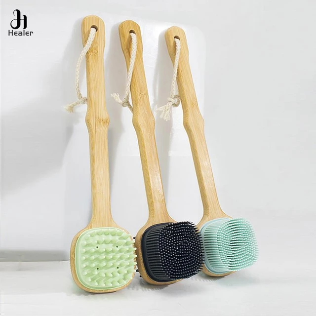 Earth Therapeutics Silicone & Bamboo Soft Body Brush, Green