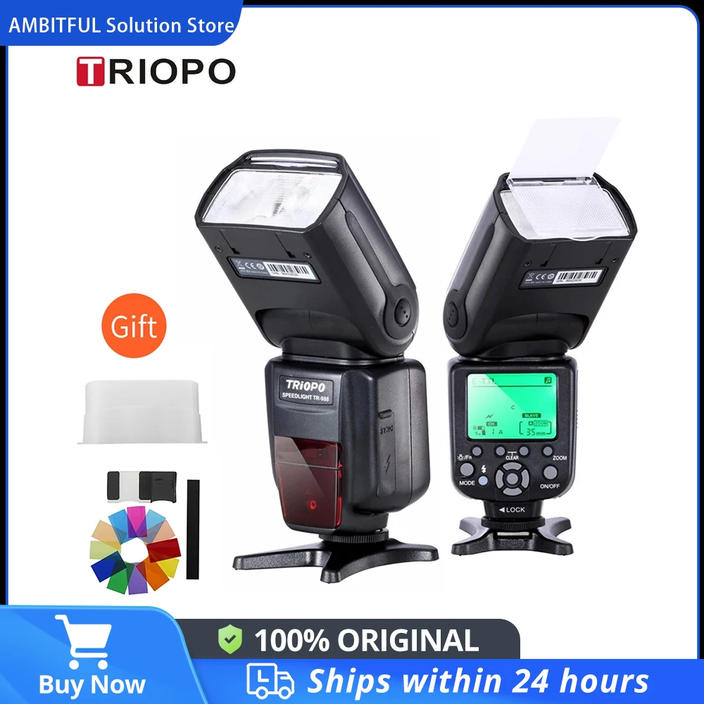 On Camera Flash Camera Flash TRIOPO TR-988 TTL HSS High Speed Sync Camera Speedlite Flash for Canon and Nikon 6D 60D 550D 600D D800 D700 Digital SLR Camera
