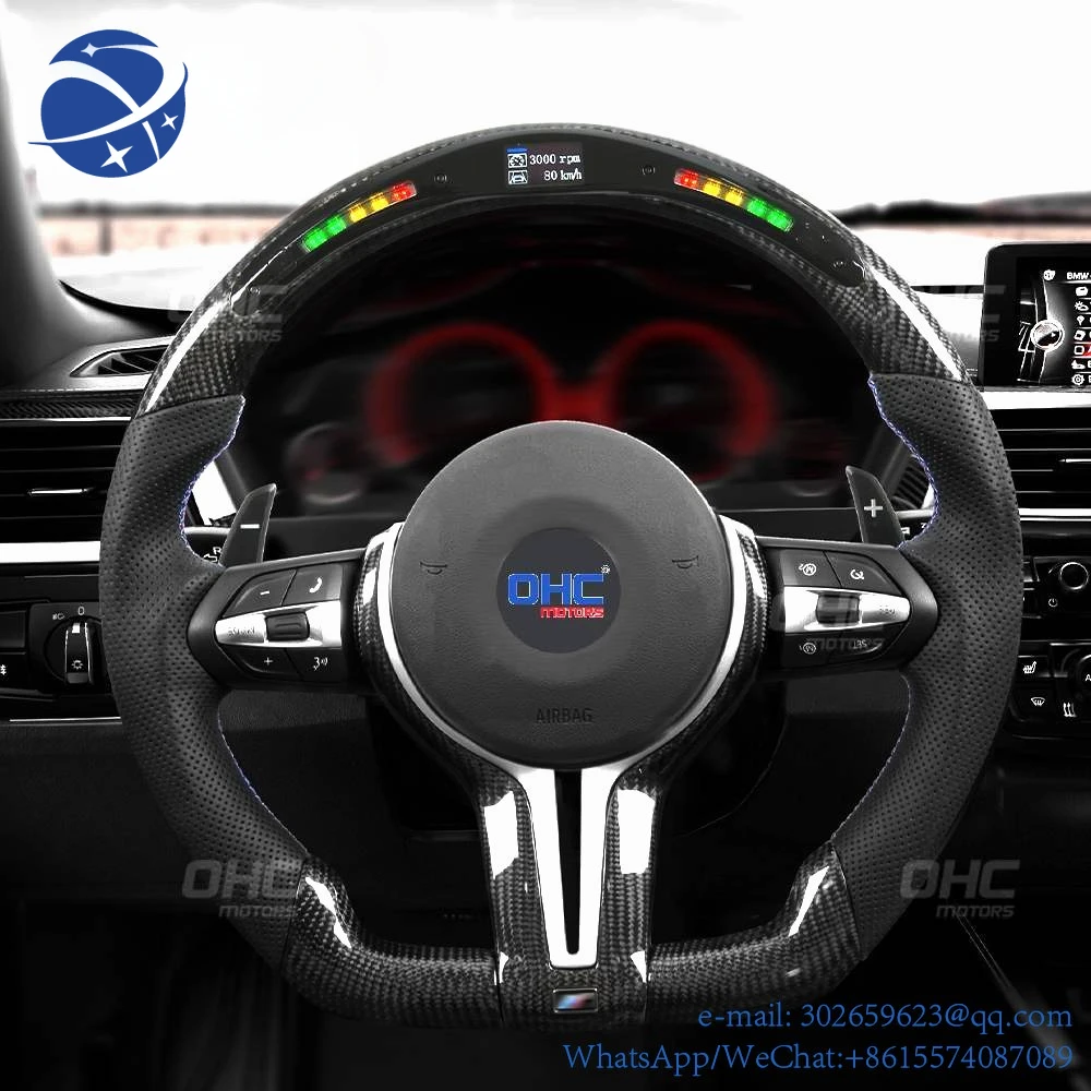 

yyhc M Performance Steering Wheel Fit for bm F30 F32 F10 F20 X6 X5 X1 X2 X3 X4 M2 m3 m4 m5 m6 LED Carbon Fiber Wheels