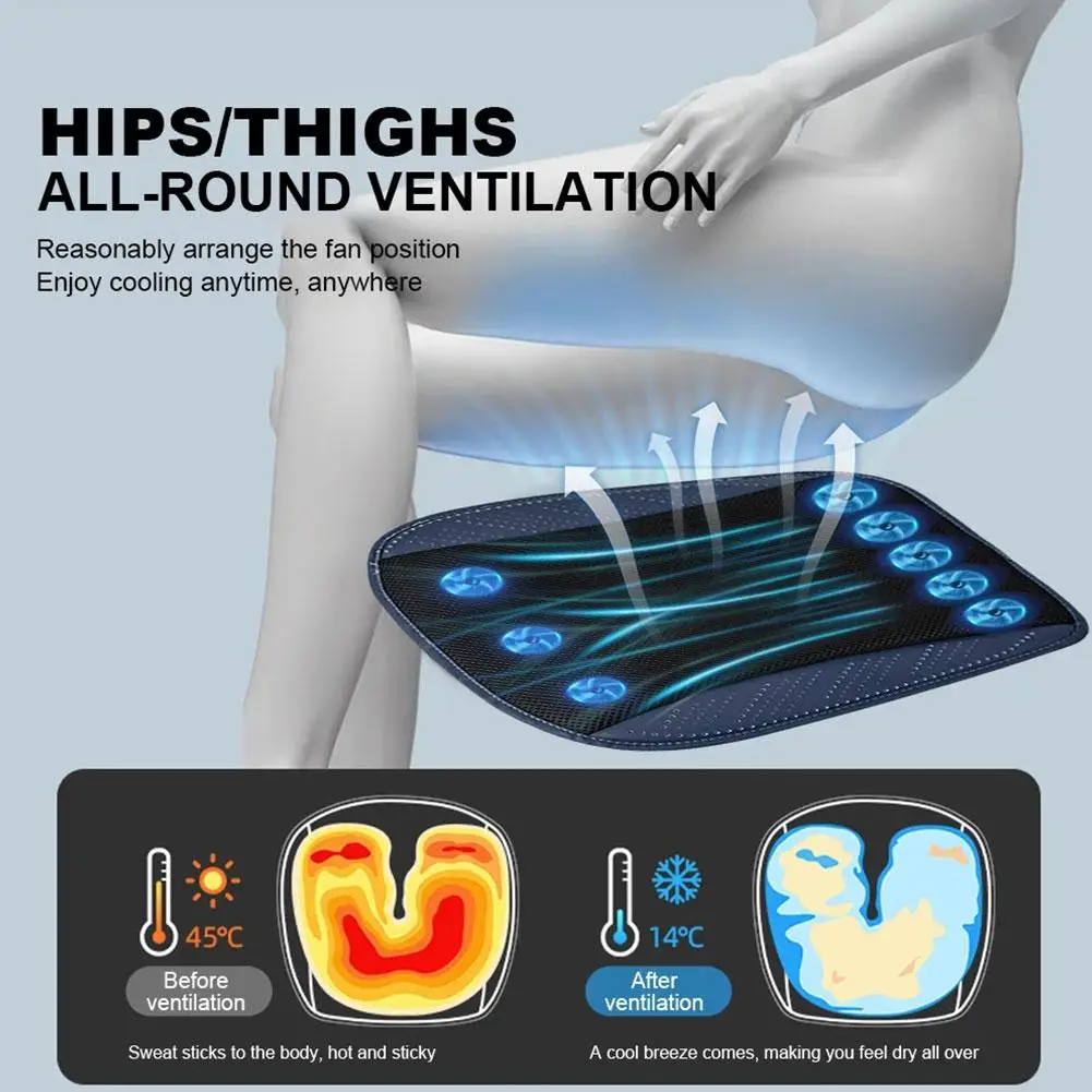 Автомобильная охлаждающая подушка из ледяного шелка с вентиляторами 8/5 Usb, Подушка 5/12/24 в, летняя универсальная охлаждающая подушка для вентиляции Bl N5x7