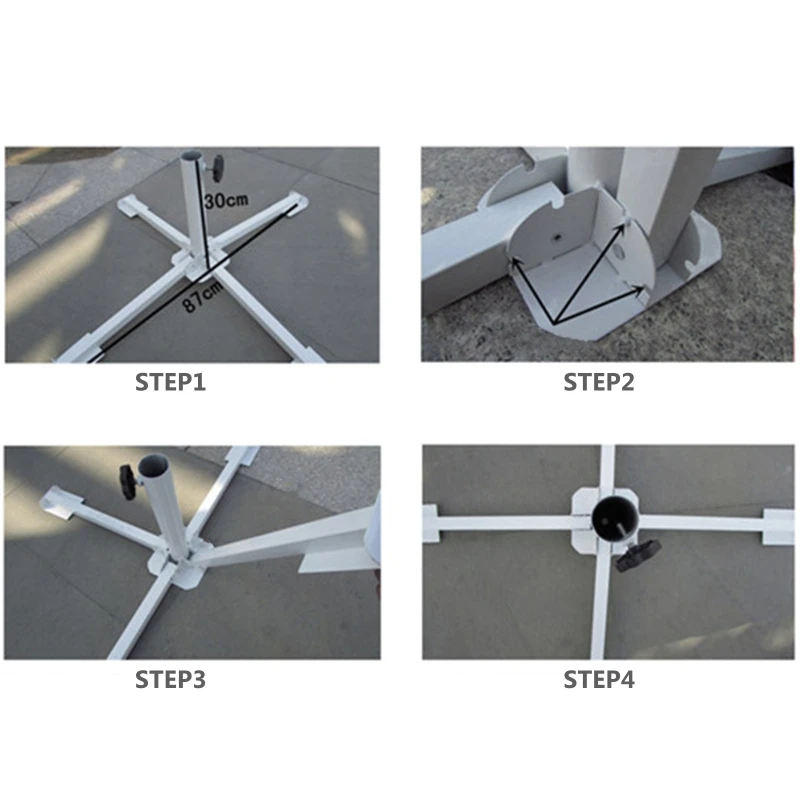 Beach Umbrella Plug Base Parasol Base Stand Cross Outdoor Umbrella Base Sunshade Anchor Metal Adjustable Foldable for 3.2 to 3.8cm Diameter Umbrellas Beach Stand