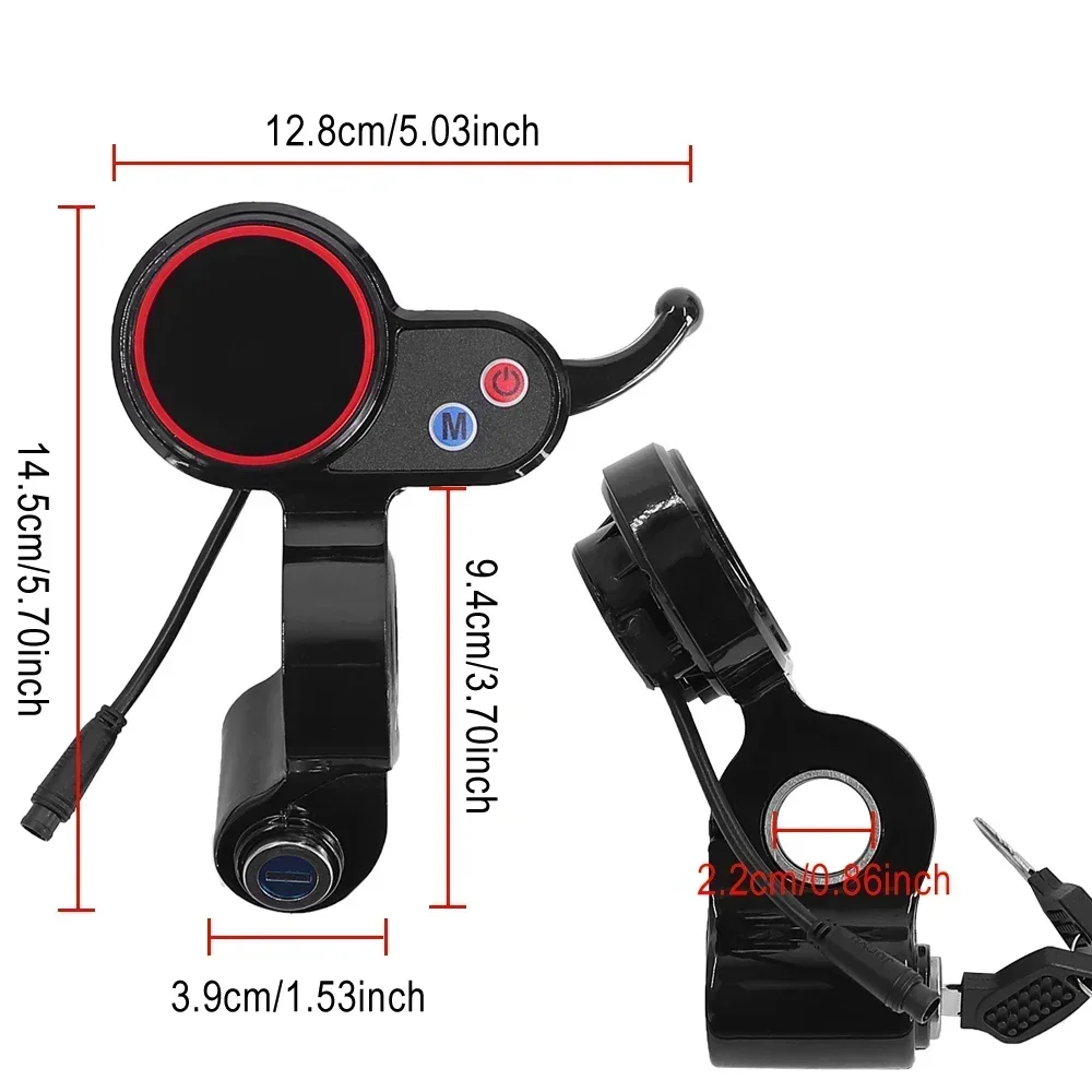 Elektroroller-LCD-Display für Hitway H5 Kickscooter, 6-poliges Display mit verriegelbarem Instrumenten-Armaturenbrett, Ersatzzubehör – Detail 15