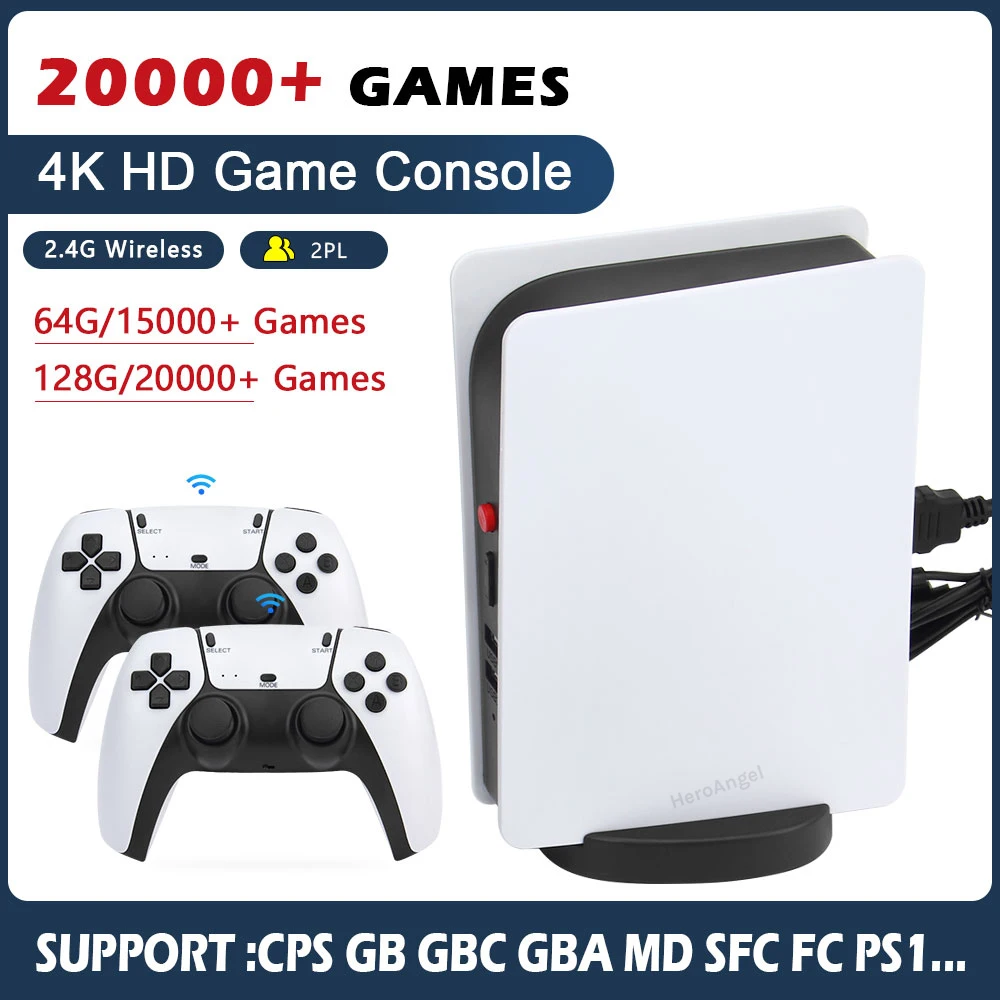 

M5 Video Game Console 4K Retro TV Box 15000+ Games 2.4G Wireless Controllers For PS1/CPS/FC/GBA Arcade Gaming Built-in Speaker