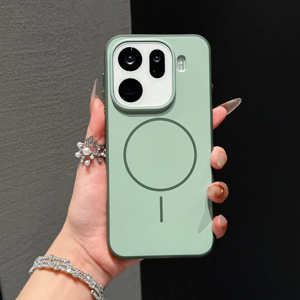 Luxury Minimalist Contrast Color Magnetic Case with Frosted Texture - Anti-Slip & Shockproof Full Phone Cover