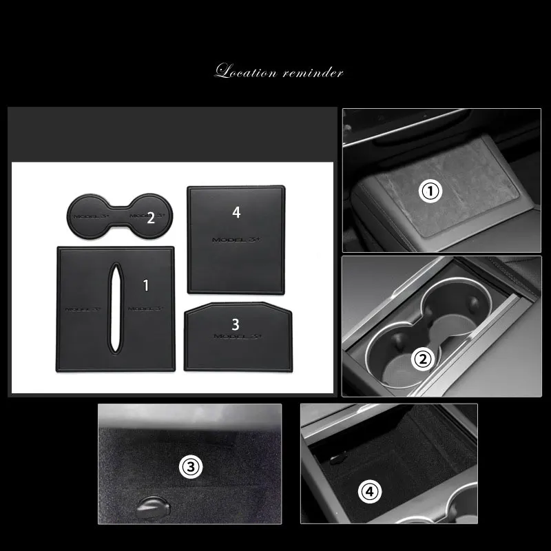 

Soft Leather version Water Cup Holder Mats For Upgraded Tesla Model 3 2023-2024 Car Accessories Drink Non-slip Coaster