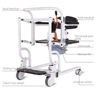 Easy Operate Manual Patient Lift Transfer Chair Bath Stool  Disabled Elderly Moving Chair Toilet 2