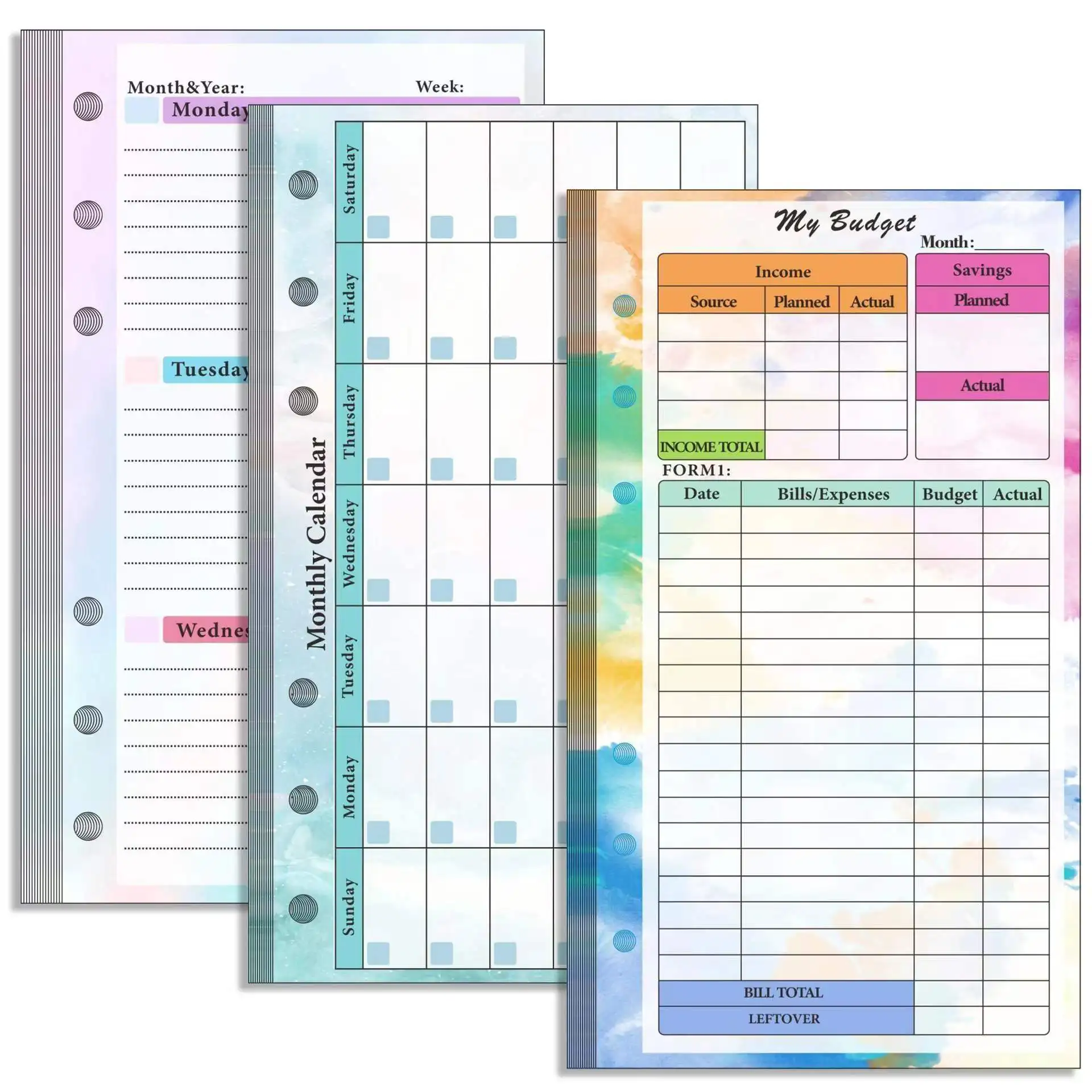 A6 Budget Refill 85 Sheets Weekly Monthly Planner Inserts Financial For A6 Binder Cash Envelopes Wallet Organizer Saving Money money budget binder