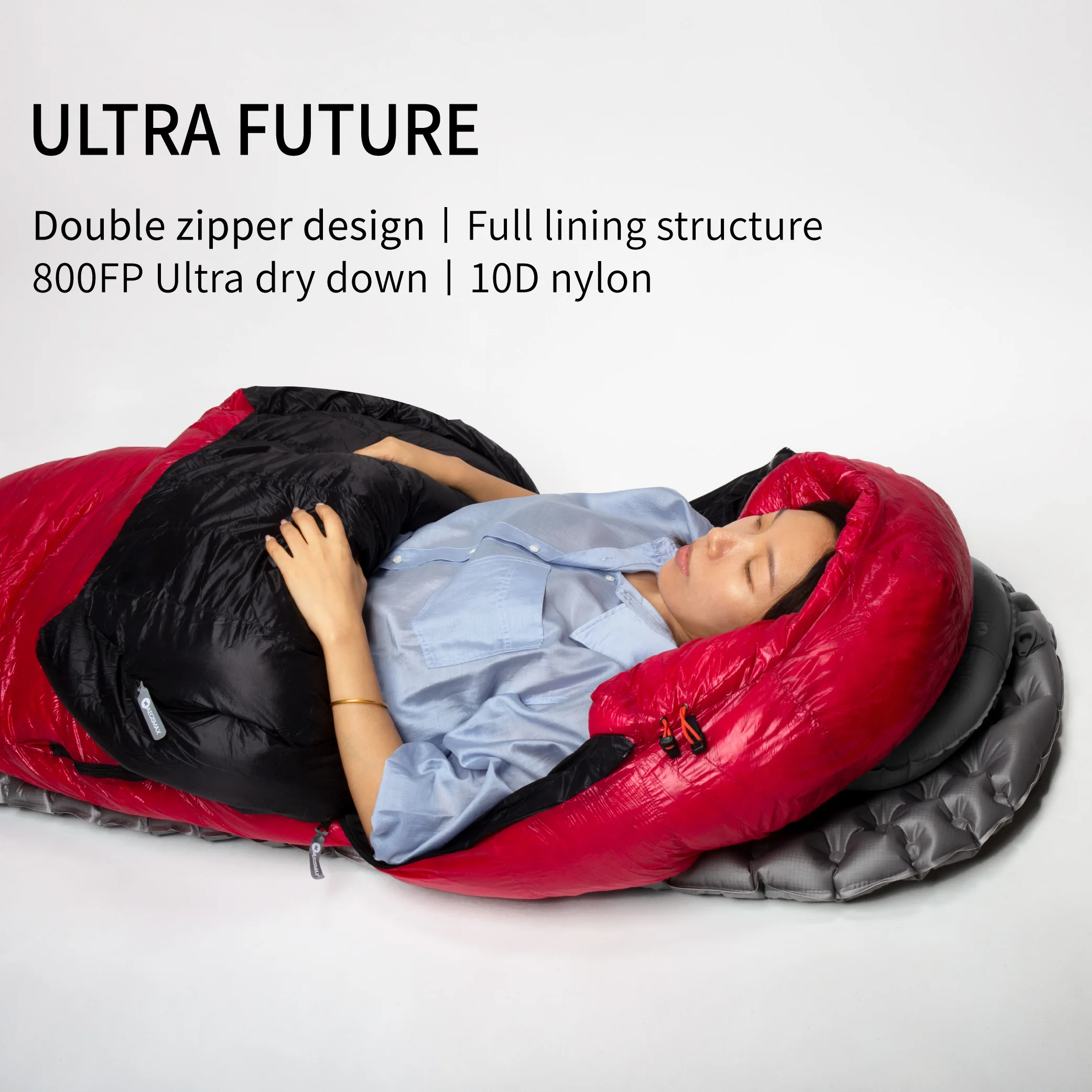 Aegismax-キャンプ用の超軽量寝袋,超ドライダウンバッグ,-18度の厚さ