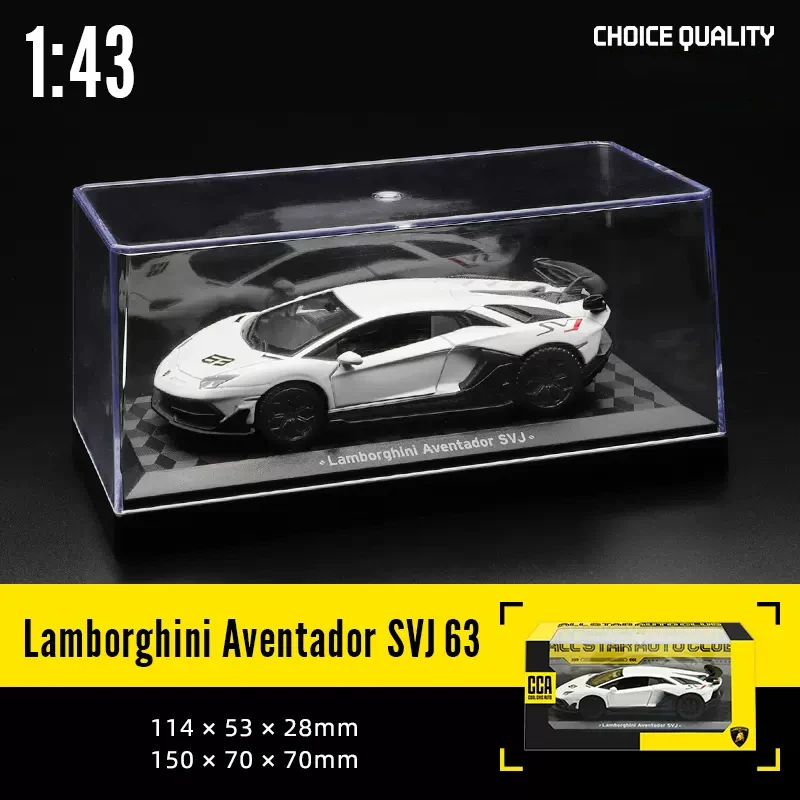 CCA MSZ 1:43 lamborghini aventador SVJ 63 maserati mclaren přistát tulák dávat pozor BMW benz auto modelka s helma akryl skříňka slitina auto