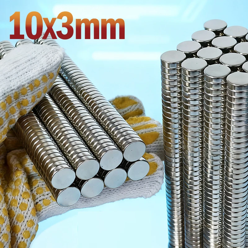 Round Neodymium Magnets - Strong 10x3mm Permanent Magnetic Discs (10-200 Pieces)
