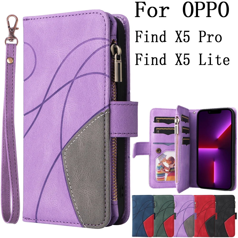Sunjolly Mobile Phone Cases Covers For Oppo Find X5 Pro Lite Case Cover Coque Flip Wallet For Oppo Find X5 Pro Case