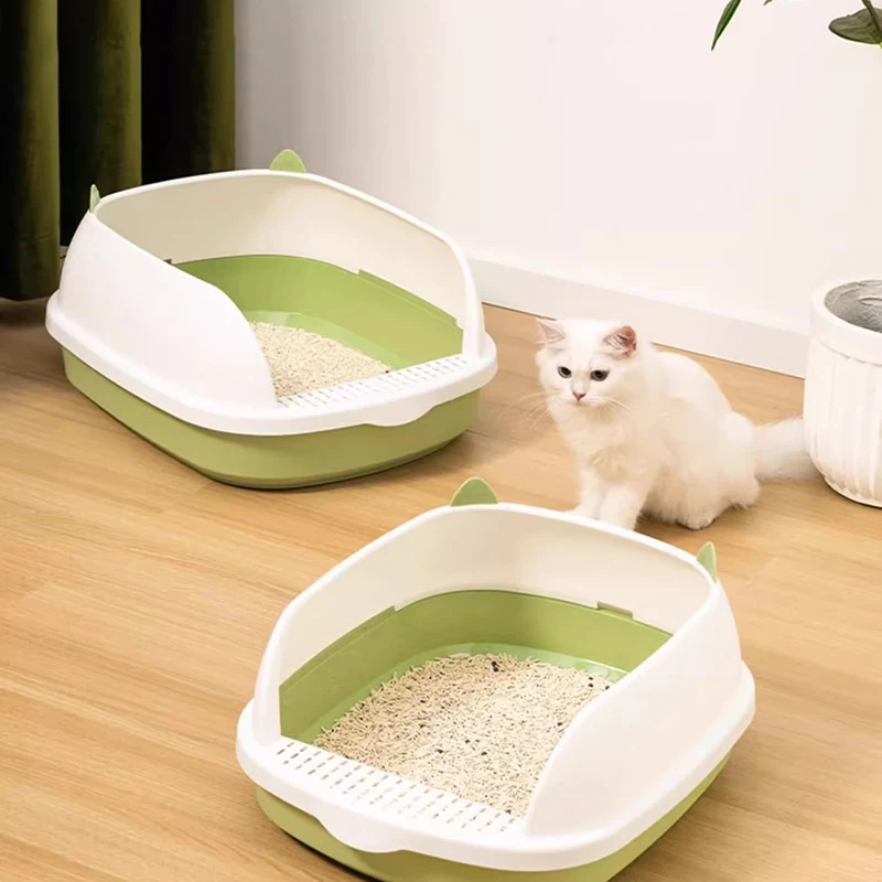

Plastic Step Cat Litter Box Cute Modern Cleaner Device Cat Litter Box Luxury Villa No Splash Design Kattenbak Household Products