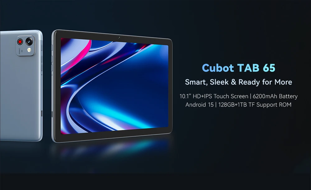 Cubot TAB 65 Tablet 12GB (4+8) RAM 128GB ROM Android 15 6200mAh 10,1-Zoll HD+ 90Hz 13MP Octa-Core OTG, BT5.0, GPS – Detail 3