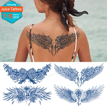 Tatuaggi posteriori tatuaggio temporaneo da donna falso ala d'angelo uccello fenice per donna uomo su Body Art adesivo impermeabile inchiostro per succo di tatuaggio