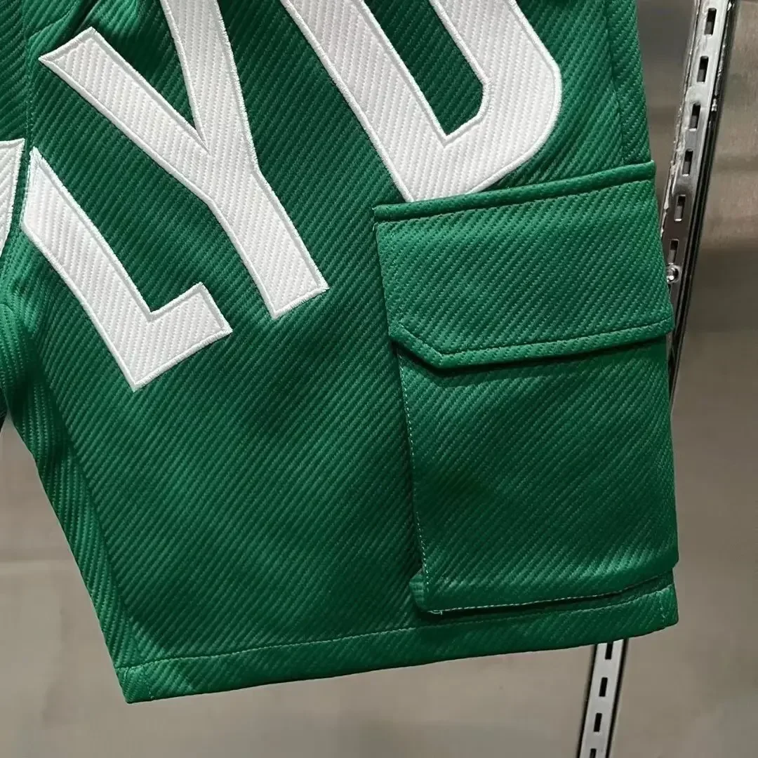 Summer Men's Casual Shorts Korean High-quality Green Twill Shorts Letter Embroidered Sports Pants Fashion Men's Clothing 2023