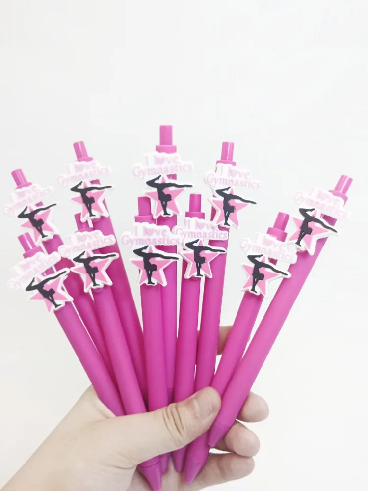 10 Stück Sport-Gymnastik-Patch-Stift, rosarote Serie, neutraler Stift, kreativer Geschenkstift, Kugelschreiber – Detail 1