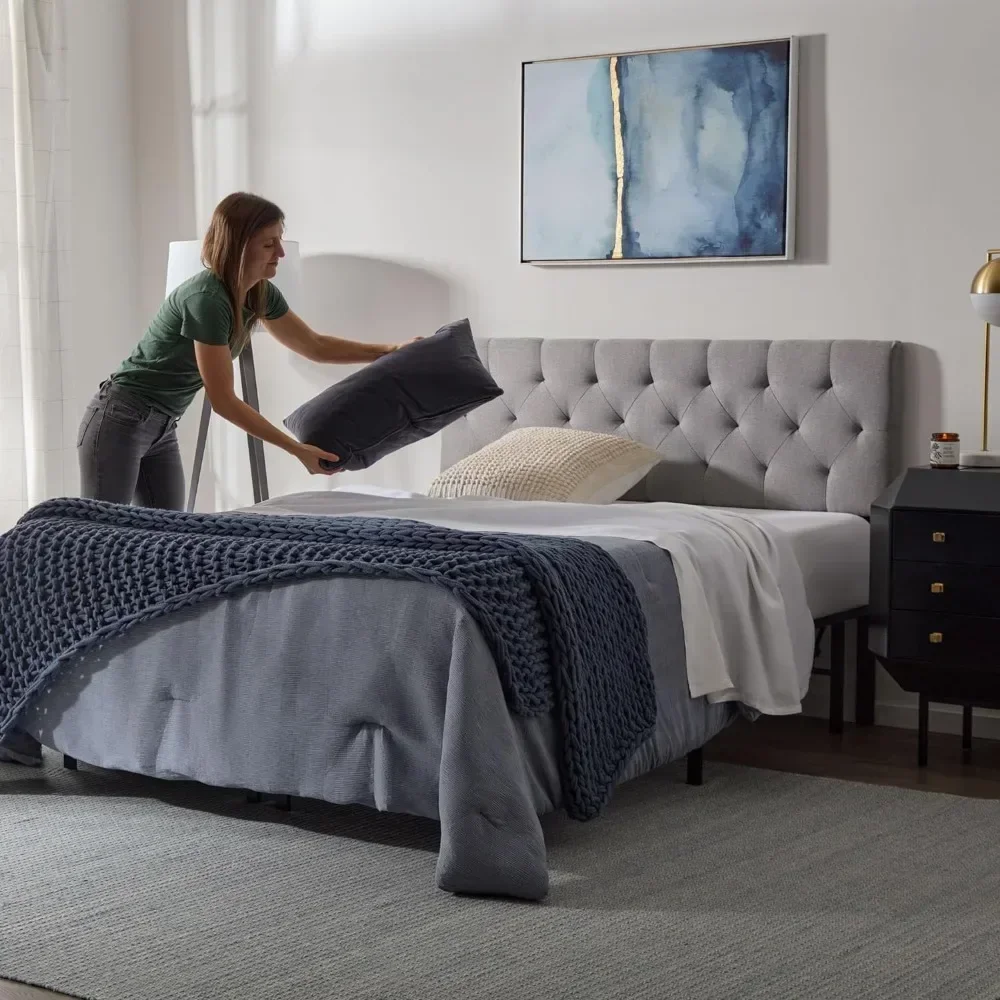 Headboard, Wall Mounted Peel and Stick Headboard, Upholstered Tufted Bed Headboard for Queen Size Bed, Bedroom Tall Headboard