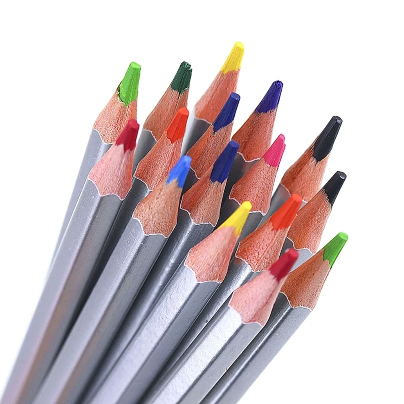 12 색 드로잉 연필 수용성 컬러 연필 그림 그리기 및 스케치를위한 실용적인 색칠 연필