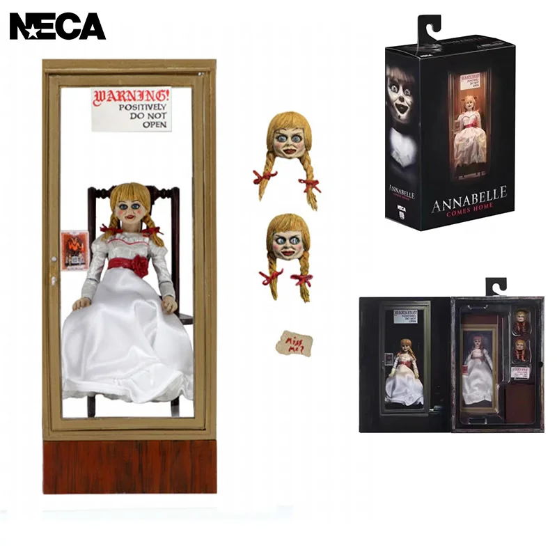 

100% Original NECA Annabelle Comes Home Annabelle with Showcase Ultimate 7 Inch In Stock Anime Collection Figures Model Toys