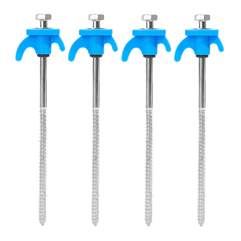 Heavy Duty Metal Spiral Ground Anchors - Set of 10 Camping Tent Stakes with Hex Socket