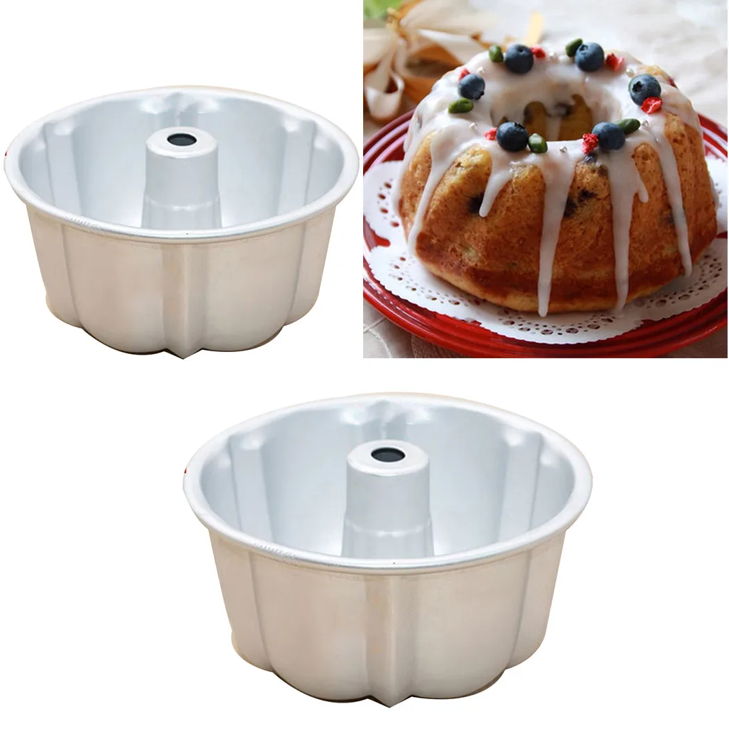 Hollow Non-Stick Chiffon Cake Molds Fluted Ring Cake Tins Pan Bakings Mould Tools Pumpkin Rose Food Making Shape Pans