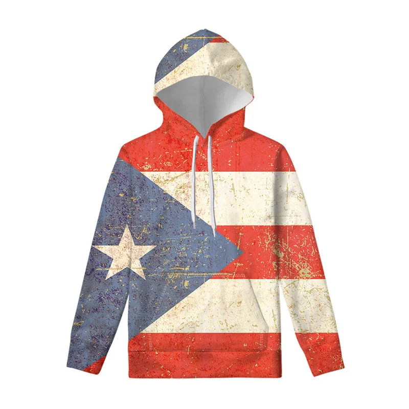 

Puerto Rico Flag 3D Printed Hoodie For Men Retro Cool Spring Autumn Hoody Long Sleeve Hoodies Tops Casual Pullover Swearshirt