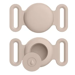 Soft Silicone Keychain Case for Airtag - Anti - Scratch Protective Cover for Pets, Luggage, and Backpacks (Milk tea)