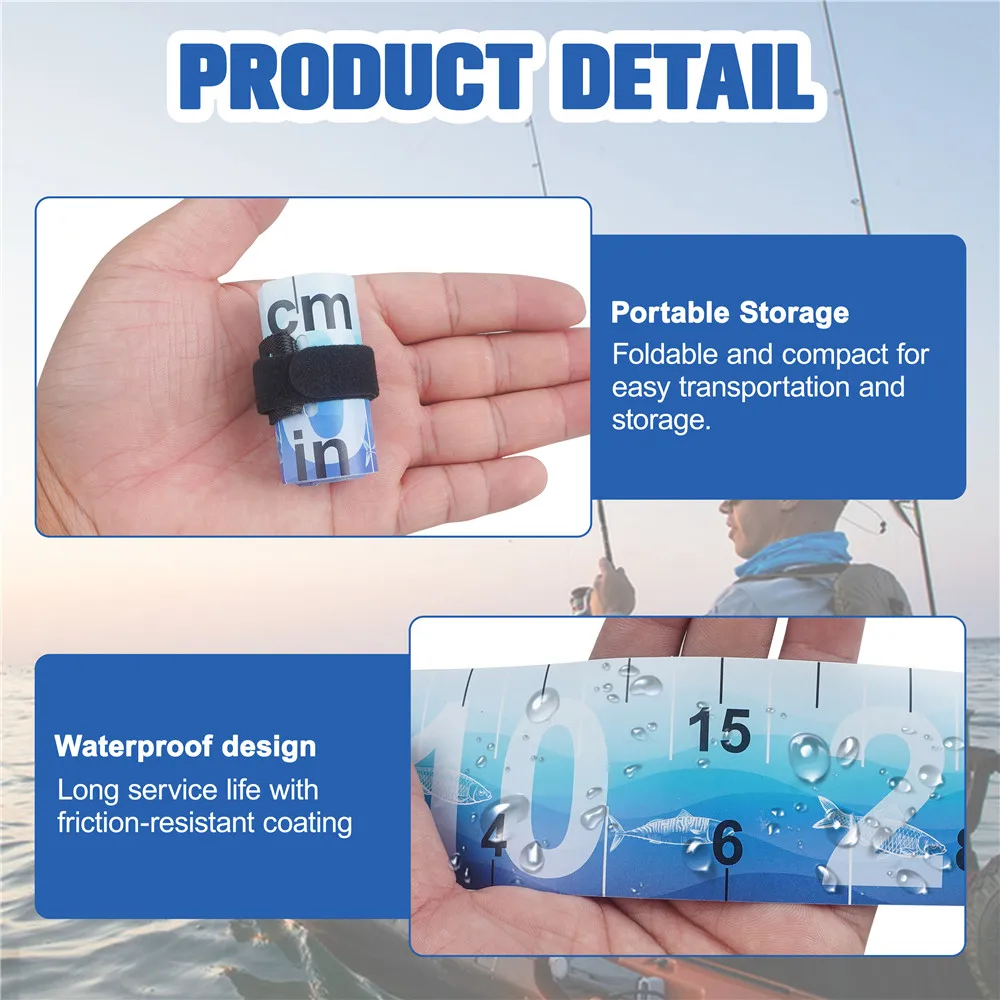 2 règles à poissons 90cm pour kayak et bateau - Mètre ruban pêche mesure poissons accessoires