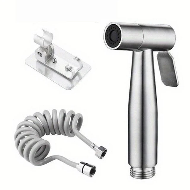 ชุดหัวฉีดชำระแบบพกพา สแตนเลส 304 พร้อมระบบทำความสะอาดตัวเอง 5 ชุดหัวฉีดชำระแบบพกพา สแตนเลส 304 พร้อมระบบทำความสะอาดตัวเอง 5