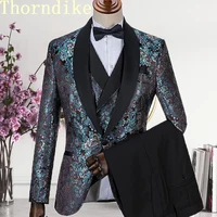 2021 New Formal Suits Men Wedding Suit Slim Fit Business Groom Suit Set XS-5XL Dress Suits Tuxedo For Men (Jacket+Pants+Vest) 1