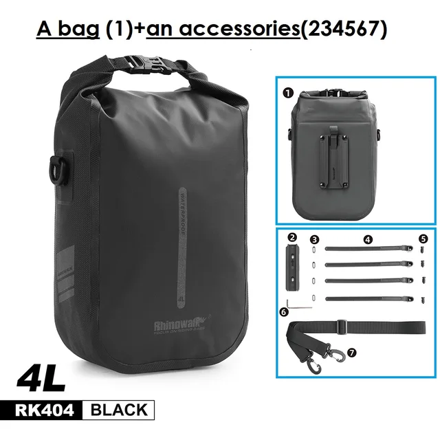 Rhinowalk Quick Release Bike Fork Bags 46L Waterproof Bike Bag For