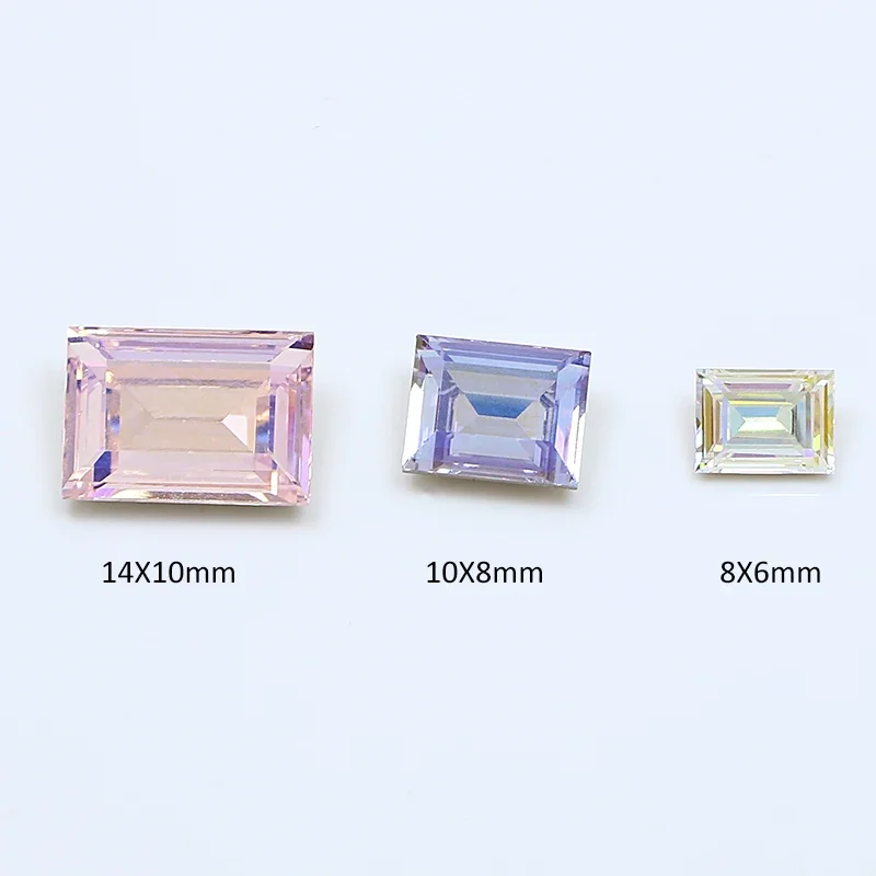 직사각형 모양 K9 크리스탈 멋진 스톤 Pointback 스톤 반짝이 라인 석 DIY 네일 아트 장식 보석 만들기