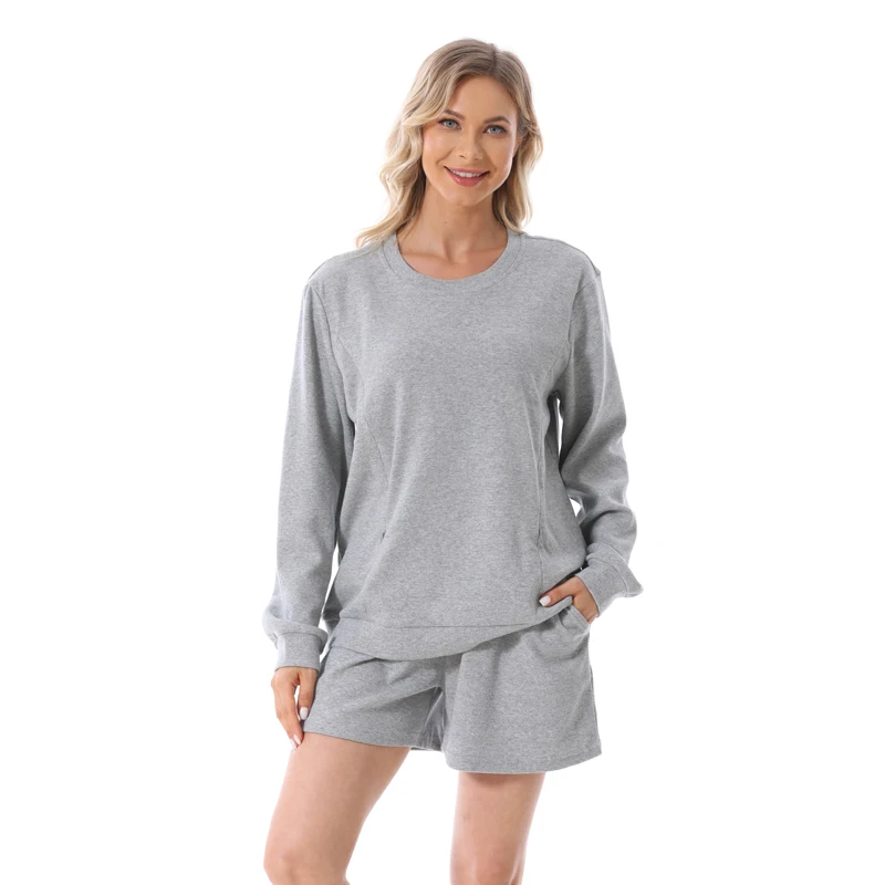 Plus Size Pregnant Women Sweatshirt Long Sleeve Spring Autumn Breastfeeding Clothes Blouse Maternity Clothes Pullover Hoodies 2